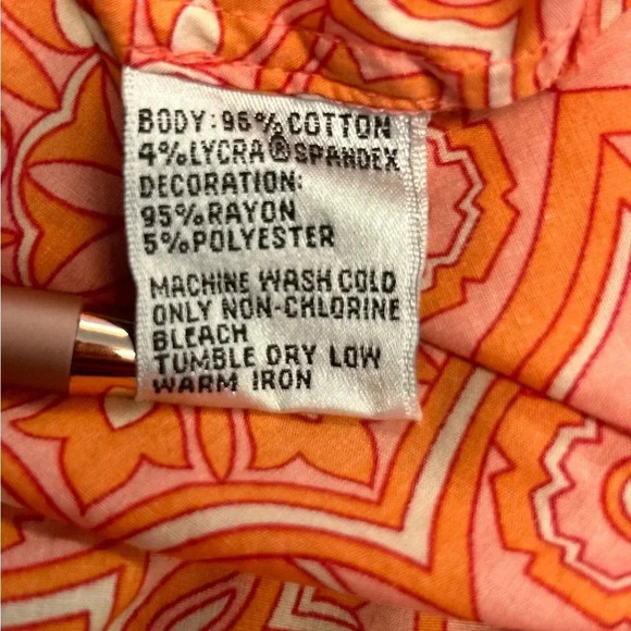 Talbots Boho Tunic Mandala Print Long Sleeve Embroidered Stretchy Lightweight - Picture 7 of 8